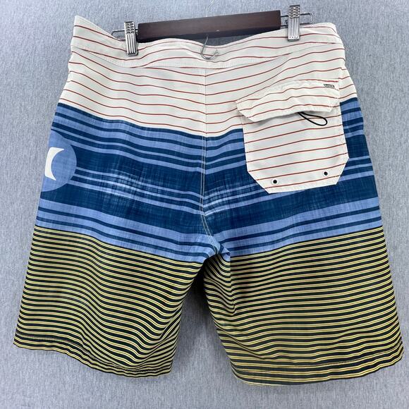 Hurley Swim Trunks Board Shorts Unlined Multi-Color Stripe Men Size‎ 32 - Picture 2 of 8